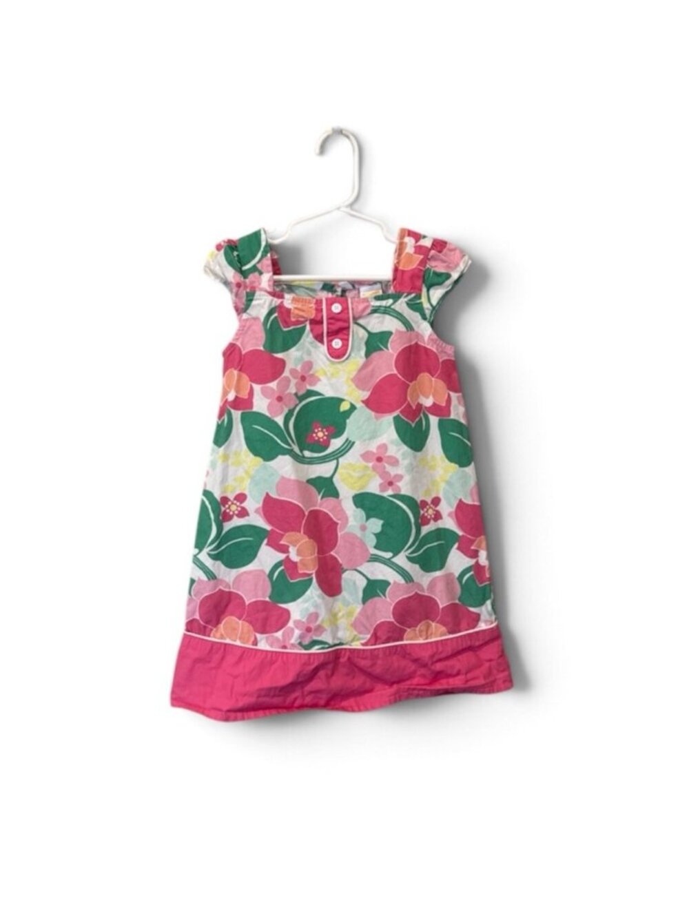 Gymboree Girl Floral Dress 5T Pink Green Cotton Playdate Party Church Vacation